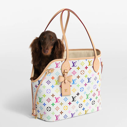 Neverwoof MM Pet Carrier Monogram Multicolore Blanc M27839