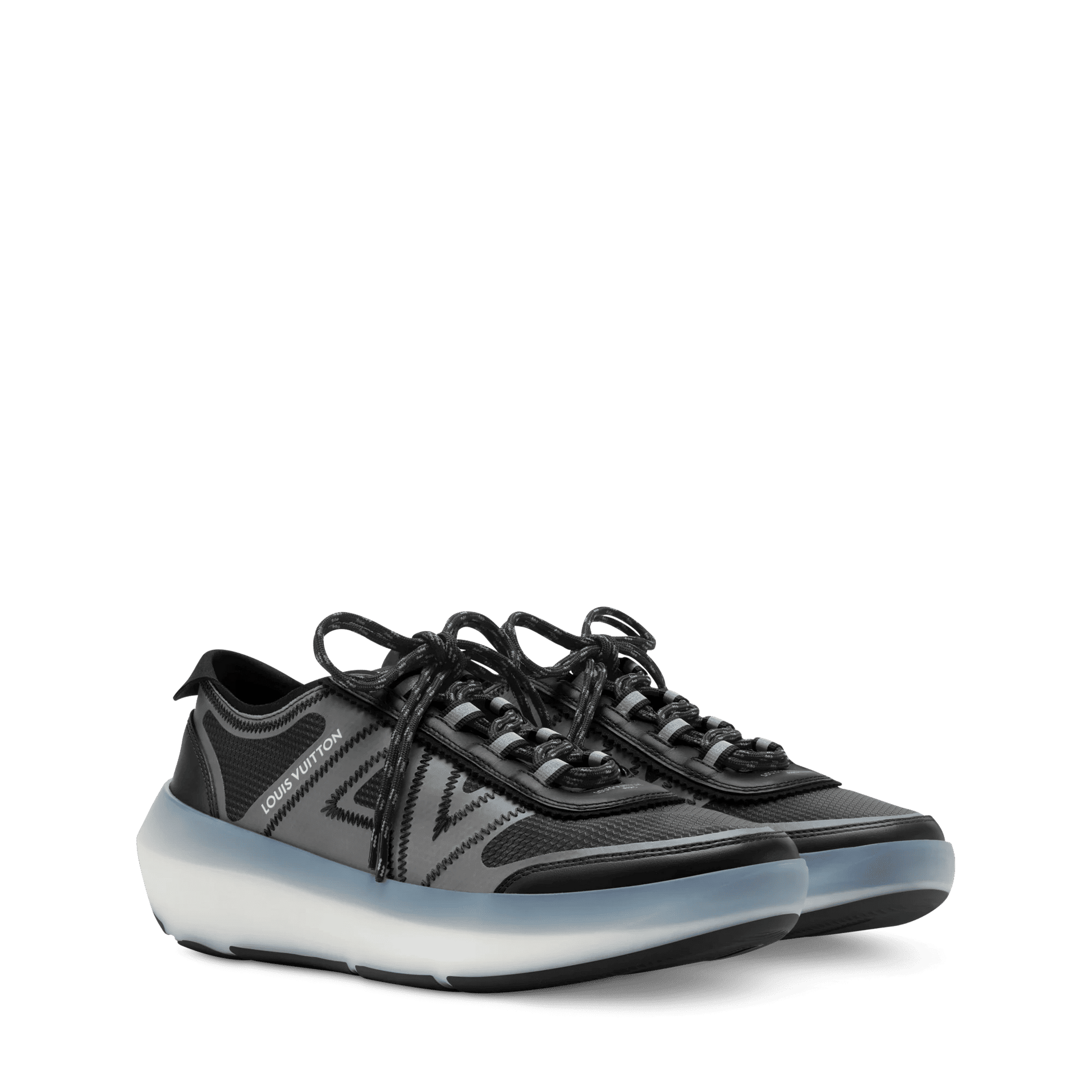 Women's LV Sprint Black Technical Sneaker 1AJOY1