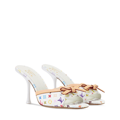 Women's 6AM Mule White Monogram Multicolore Canvas and Natural Leather 1AJSD9