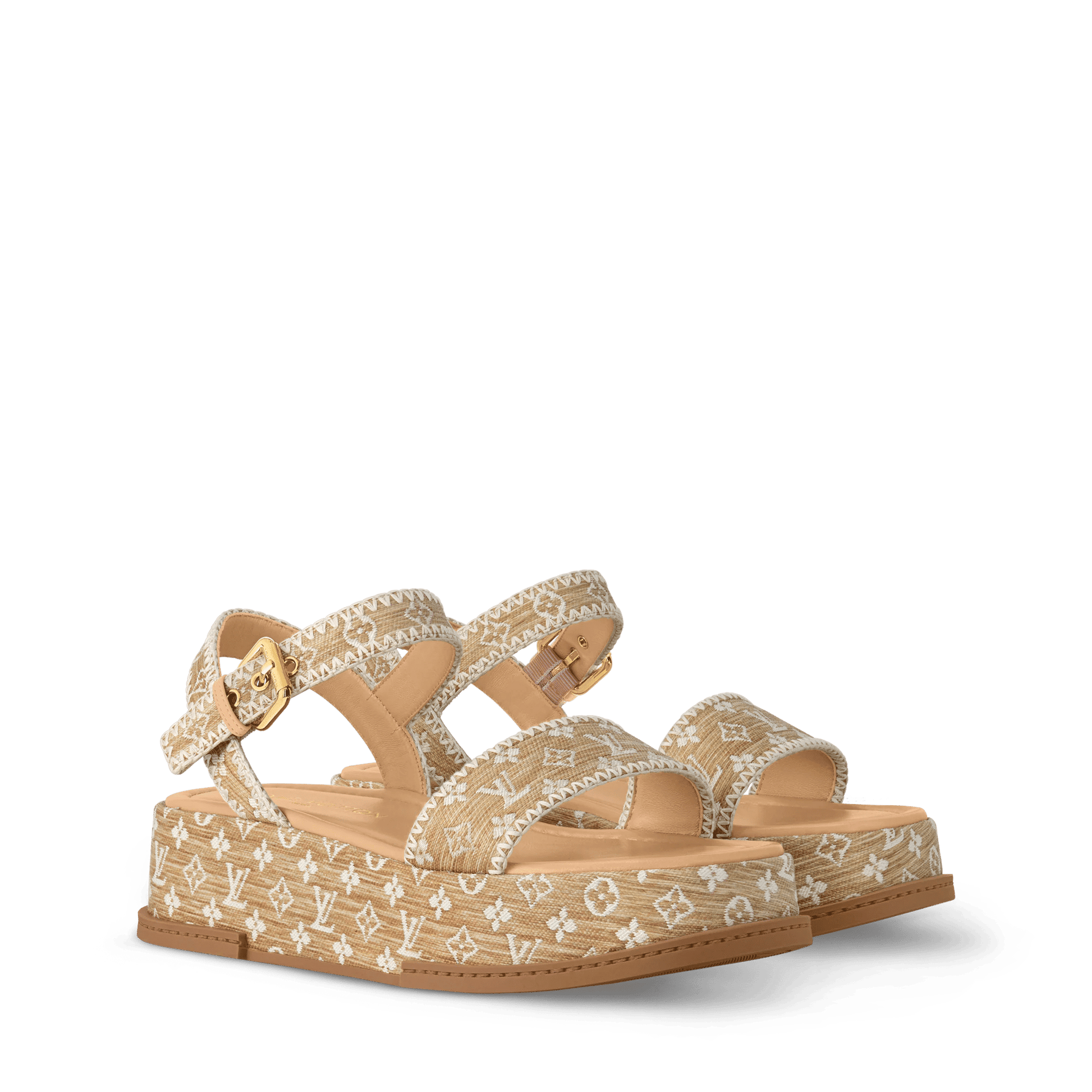 Women's Maya Platform Sandal Natural Monogram Raffia 1AHNOK
