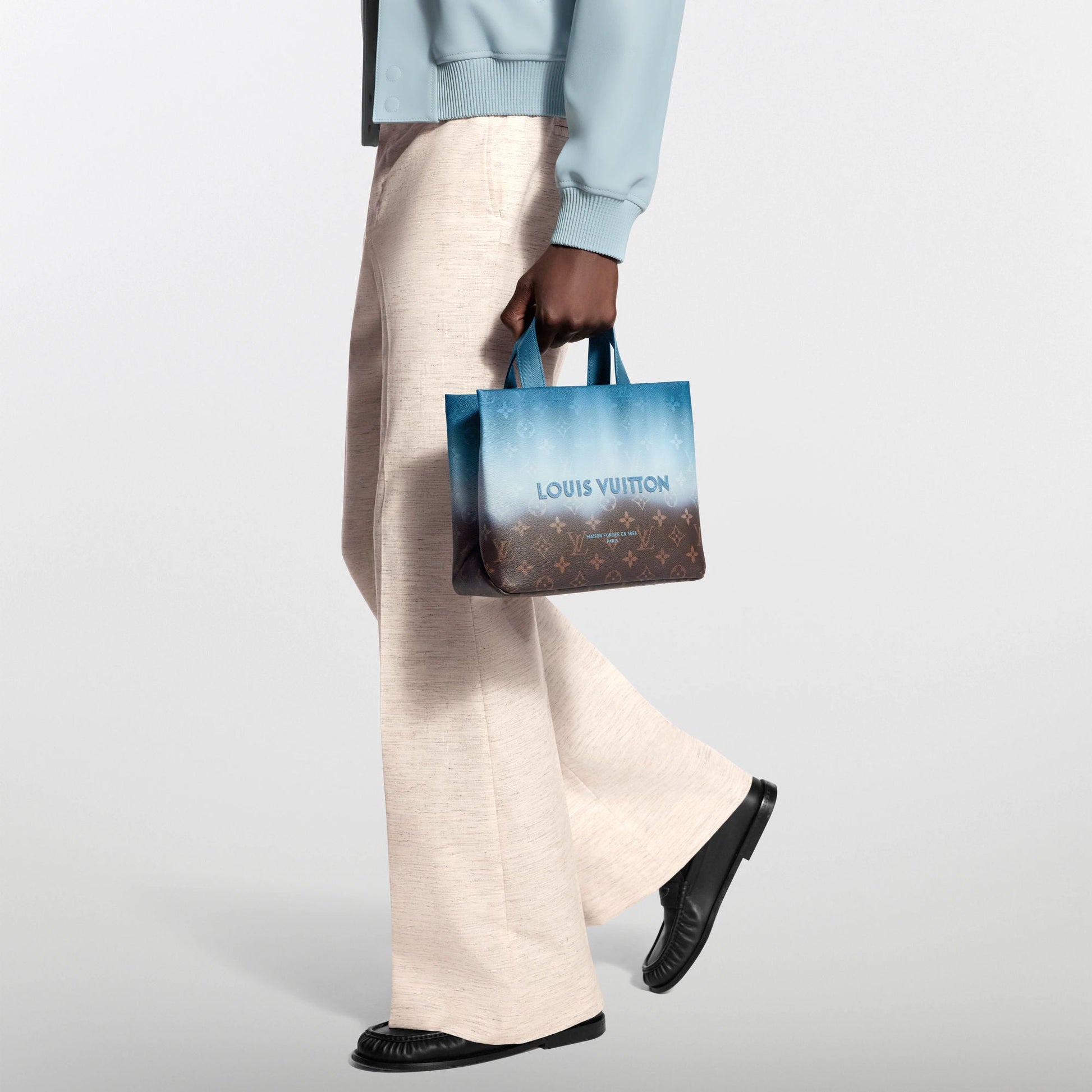 Men's Mini Shopper Tote Monogram Pigment Blue