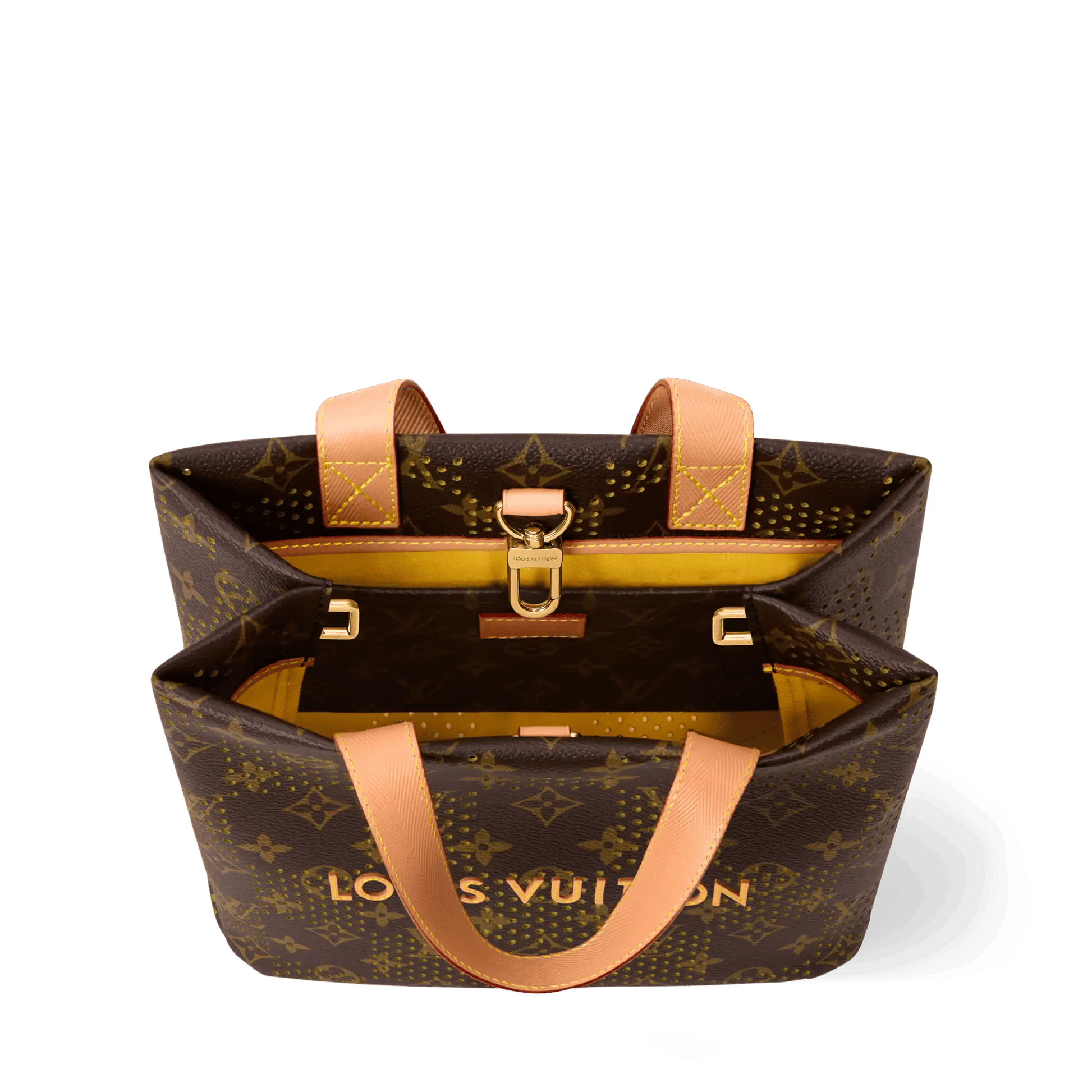Men's Mini Shopper Tote Monogram Grid Jaune Mat