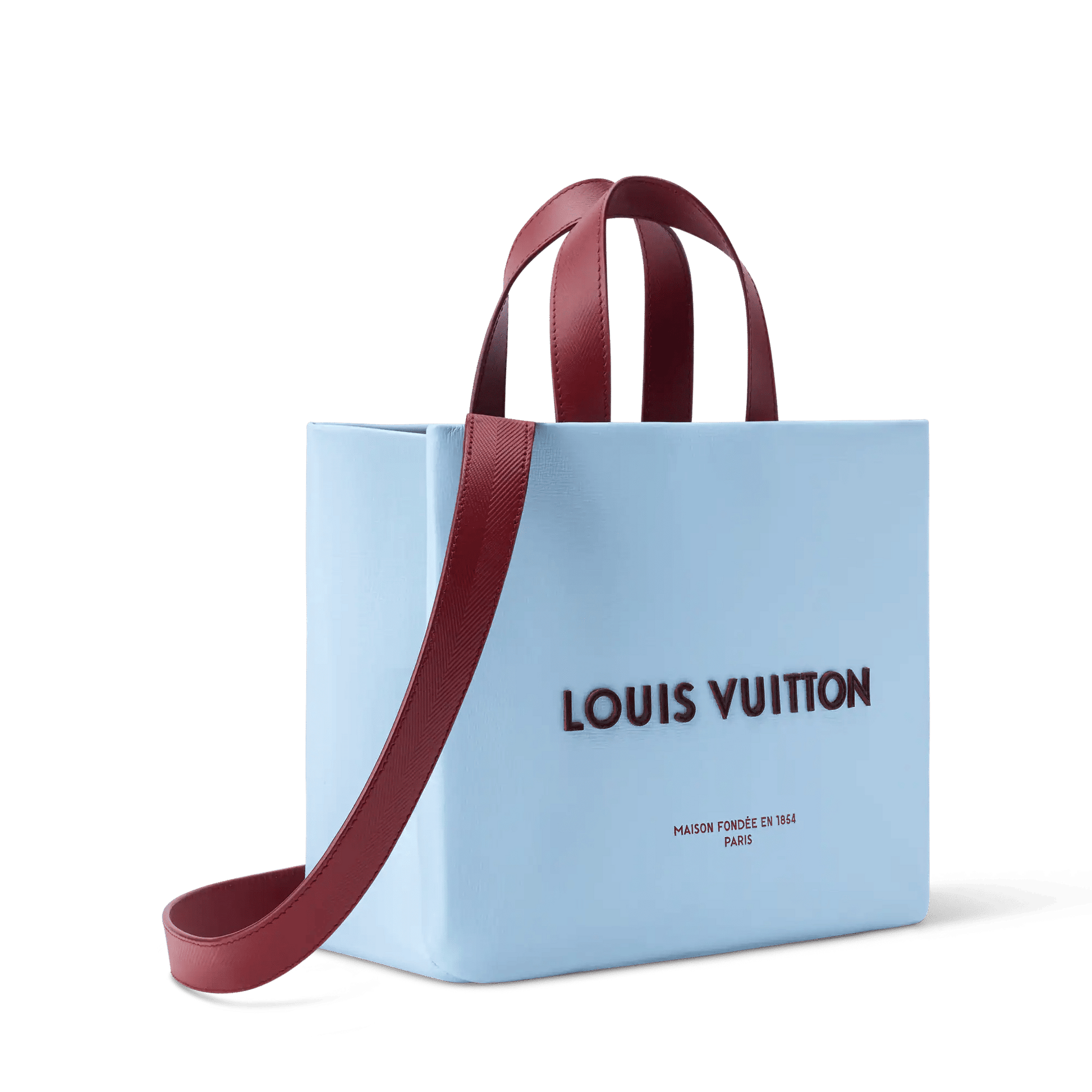 Mini Shopper Tote Calfskin Leather Frost Blue Silver-Toned Hardware
