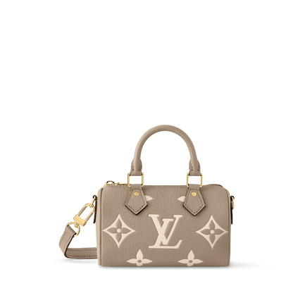 Nano Speedy Monogram Empreinte Leather Dove Cream Gold-Toned Hardware