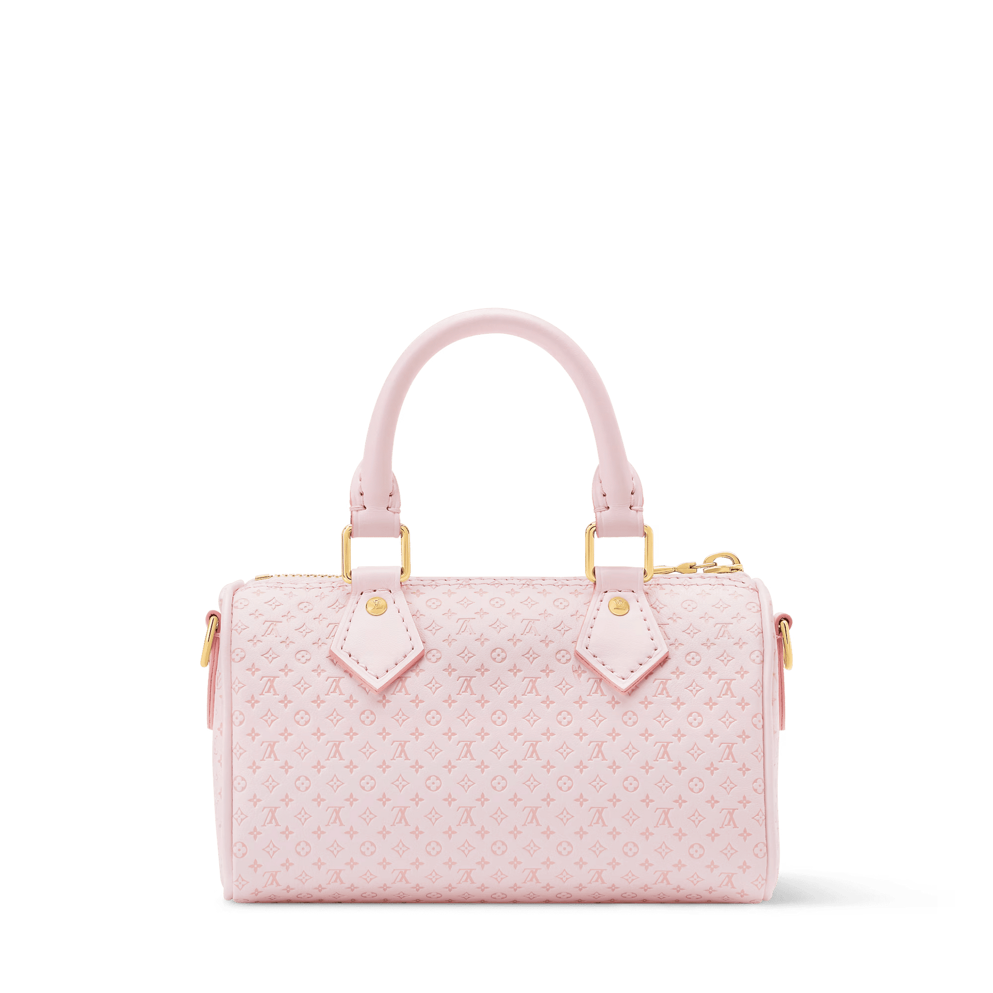 Nano Speedy Minigram Light Bliss Calfskin Leather Gold-Toned Hardware