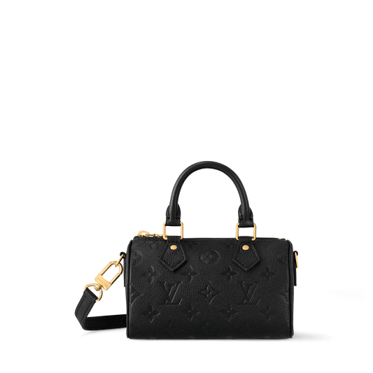 Women's Nano Speedy Black Monogram Empreinte Leather Handbag M82450