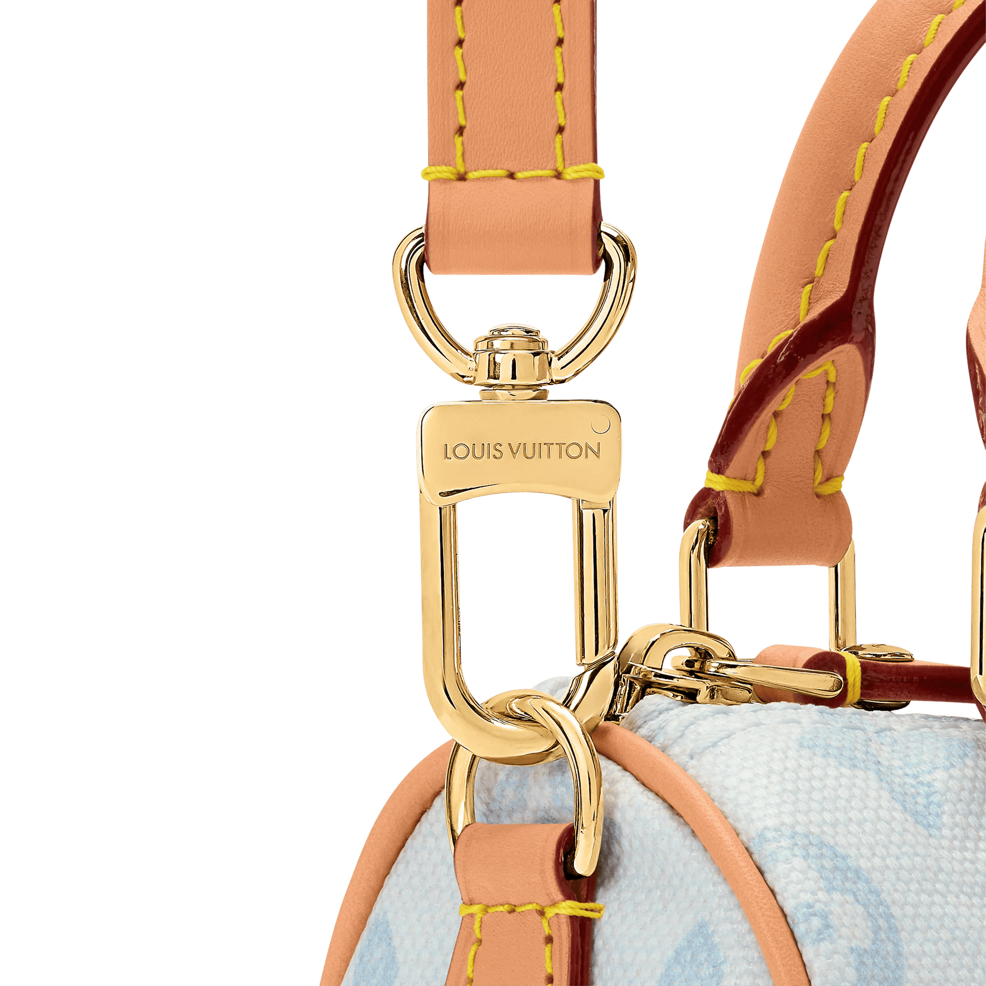 Nano Speedy Monogram Origine Canvas Bleu Courrier Gold-Toned Hardware