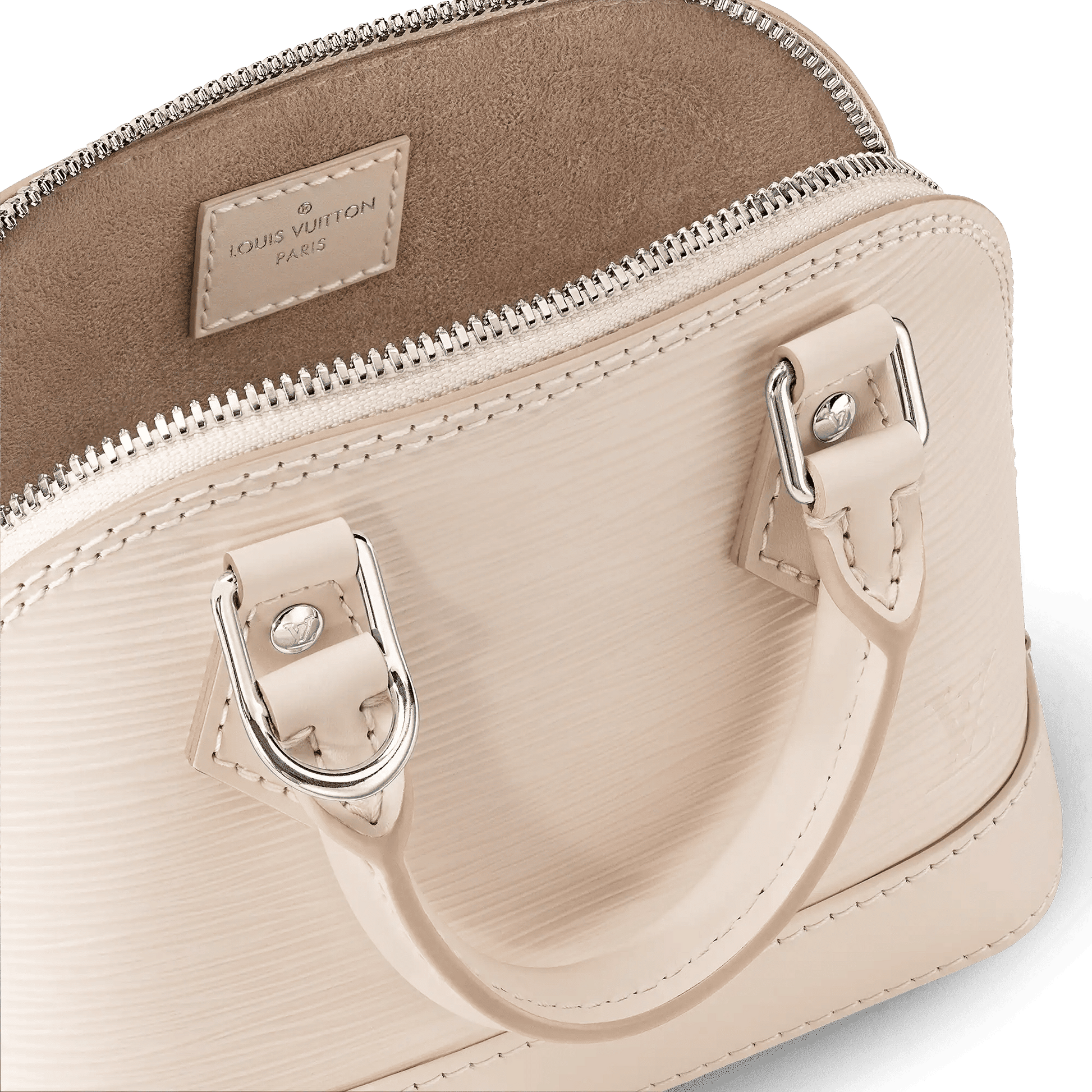 Nano Alma Epi Leather Quartz White Silver-Color Hardware