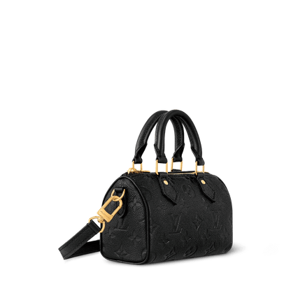 Women's Nano Speedy Black Monogram Empreinte Leather Handbag M82450