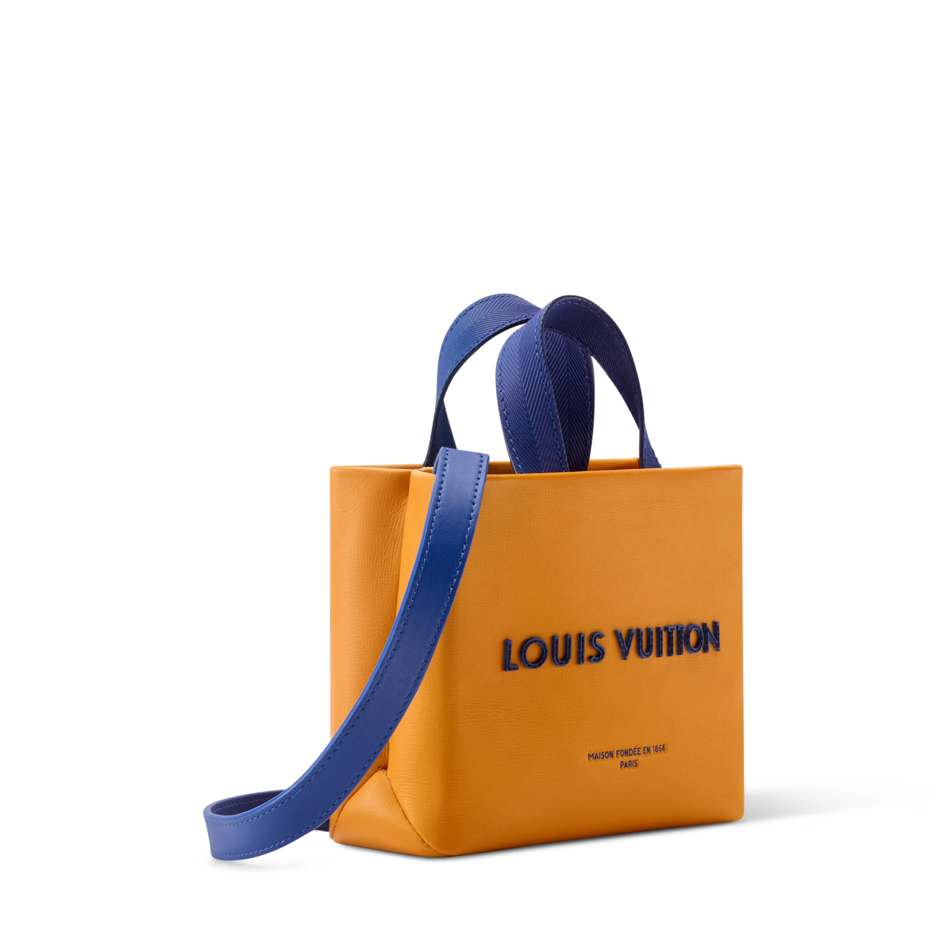 Nano Shopper Tote Calfskin Leather Saffron Silver-Toned Hardware