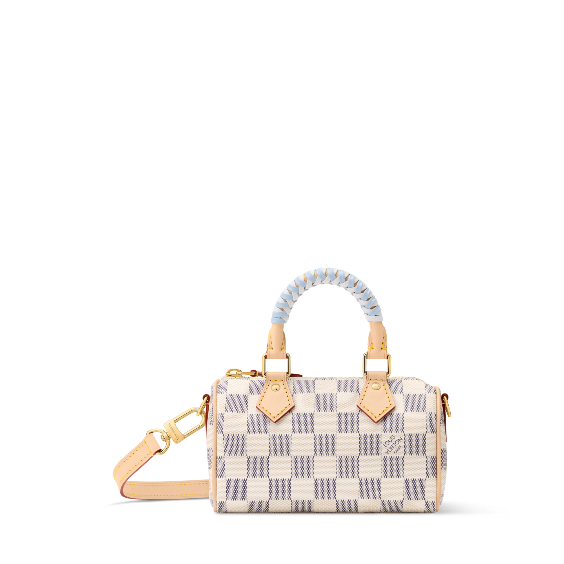 Nano Speedy Damier Azur Coated Canvas Gold-Toned Hardware