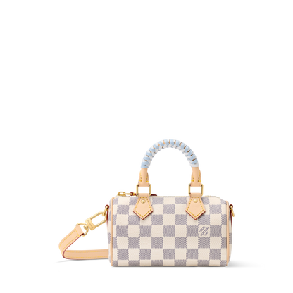 Nano Speedy Damier Azur Coated Canvas Gold-Toned Hardware