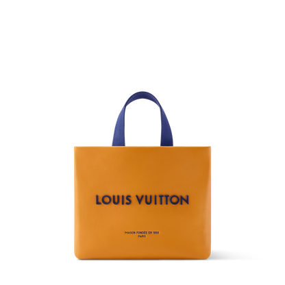 Nano Shopper Tote Calfskin Leather Saffron Silver-Toned Hardware