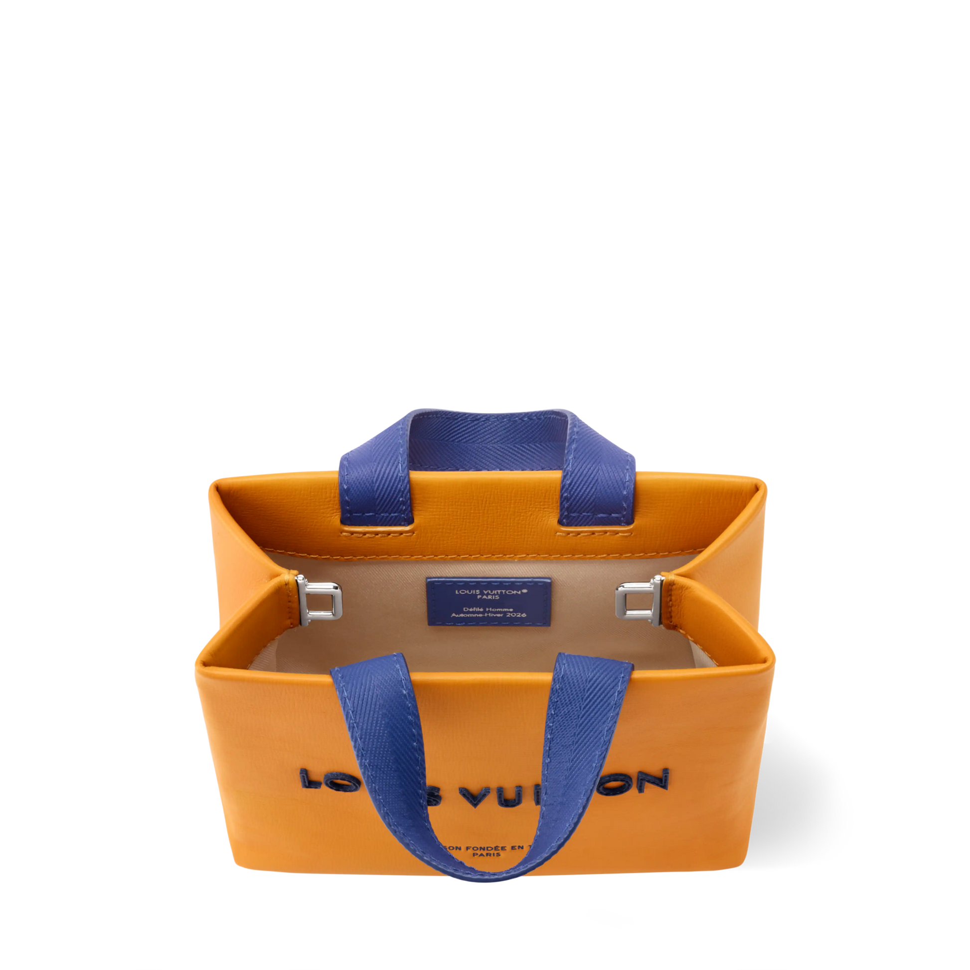Nano Shopper Tote Calfskin Leather Saffron Silver-Toned Hardware