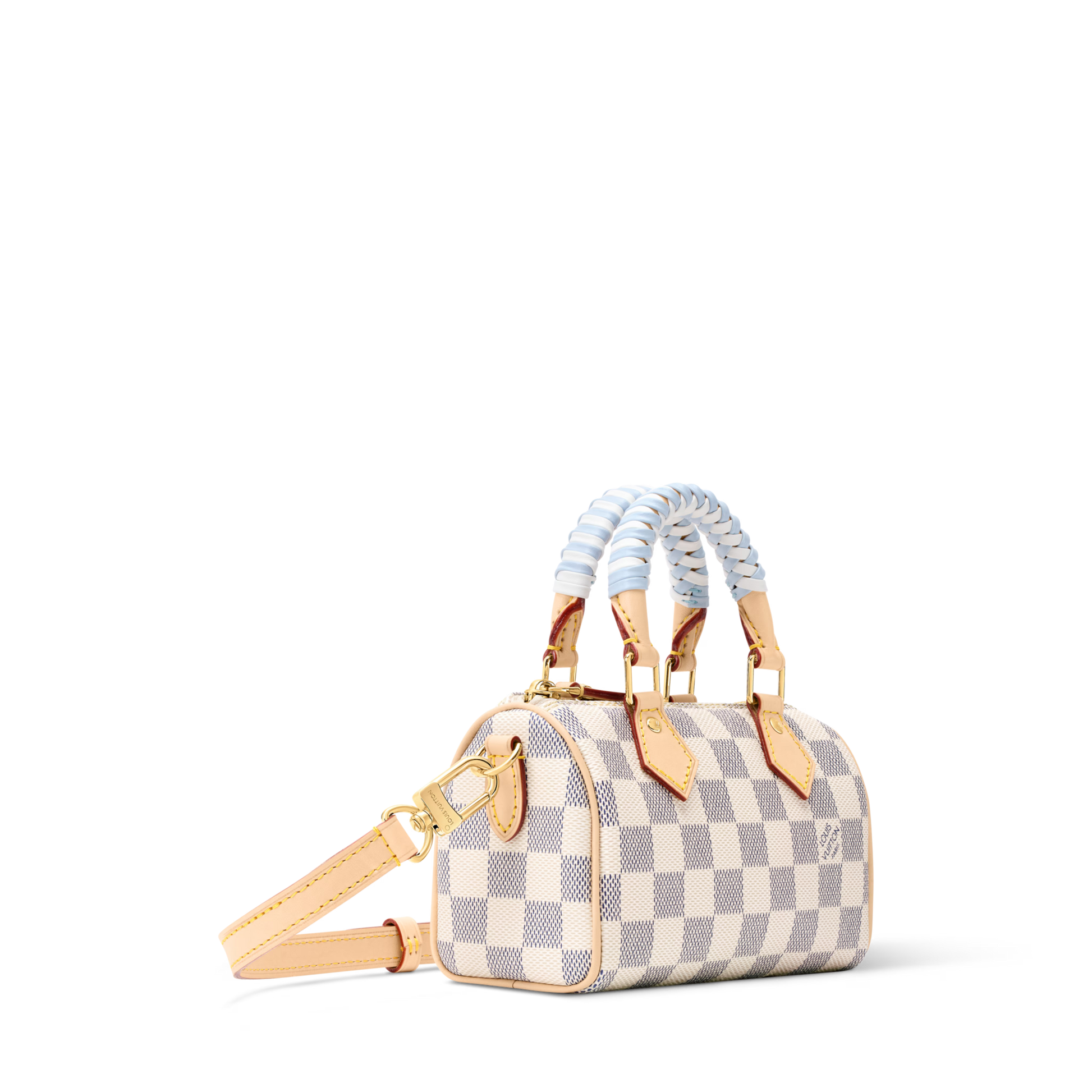 Nano Speedy Damier Azur Coated Canvas Gold-Toned Hardware