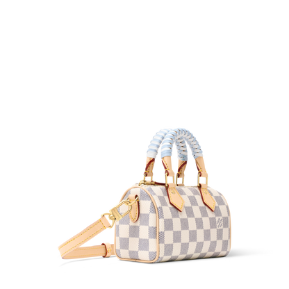 Nano Speedy Damier Azur Coated Canvas Gold-Toned Hardware