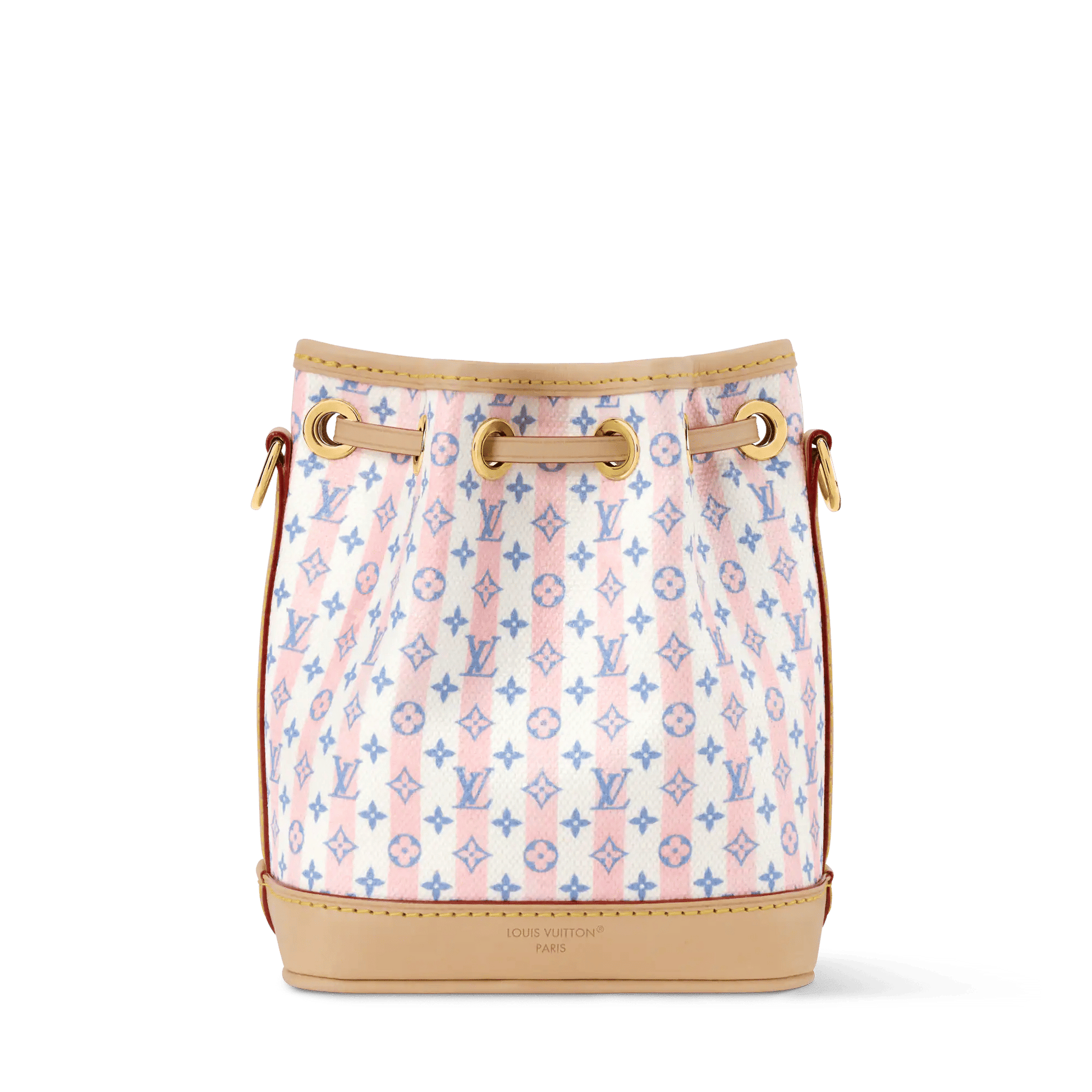 Women's Nano Noé LV Stamp Blue Minigram Canvas Nano Bag