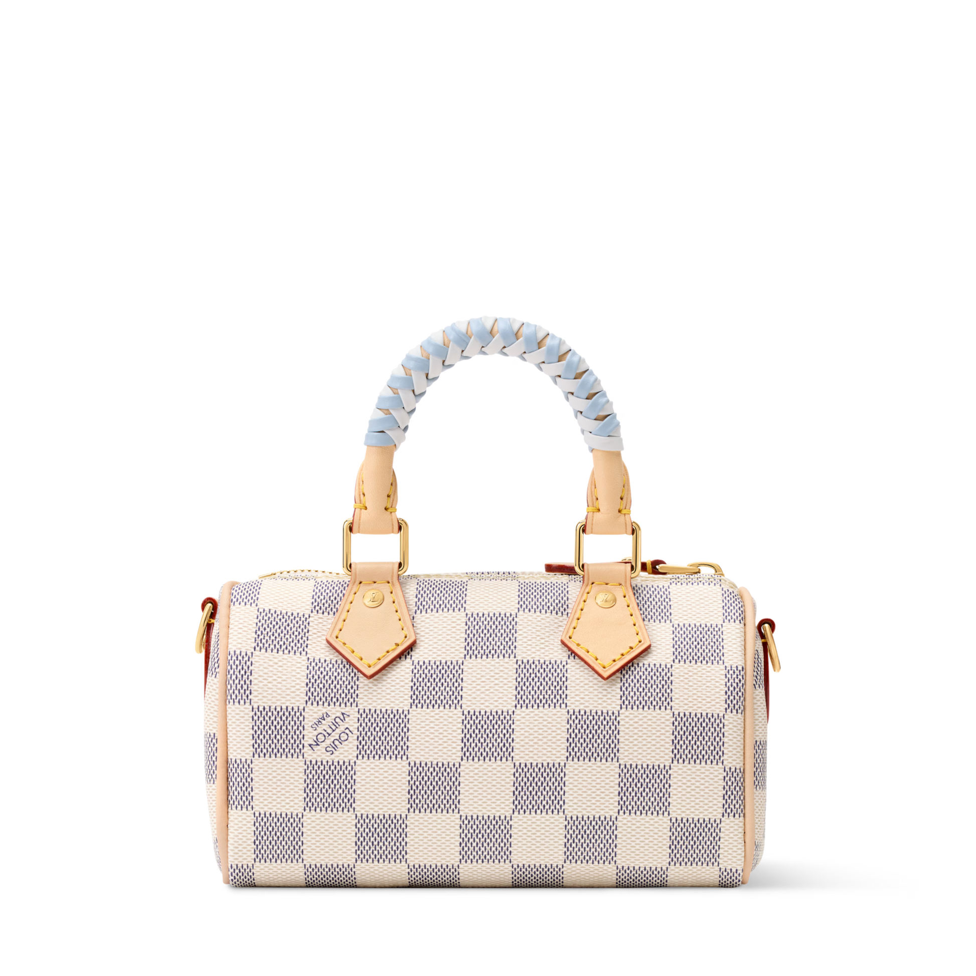 Nano Speedy Damier Azur Coated Canvas Gold-Toned Hardware