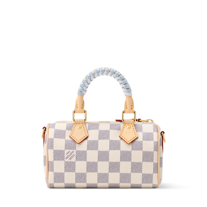 Nano Speedy Damier Azur Coated Canvas Gold-Toned Hardware
