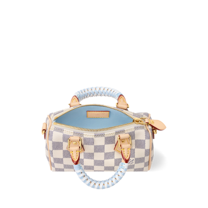 Nano Speedy Damier Azur Coated Canvas Gold-Toned Hardware