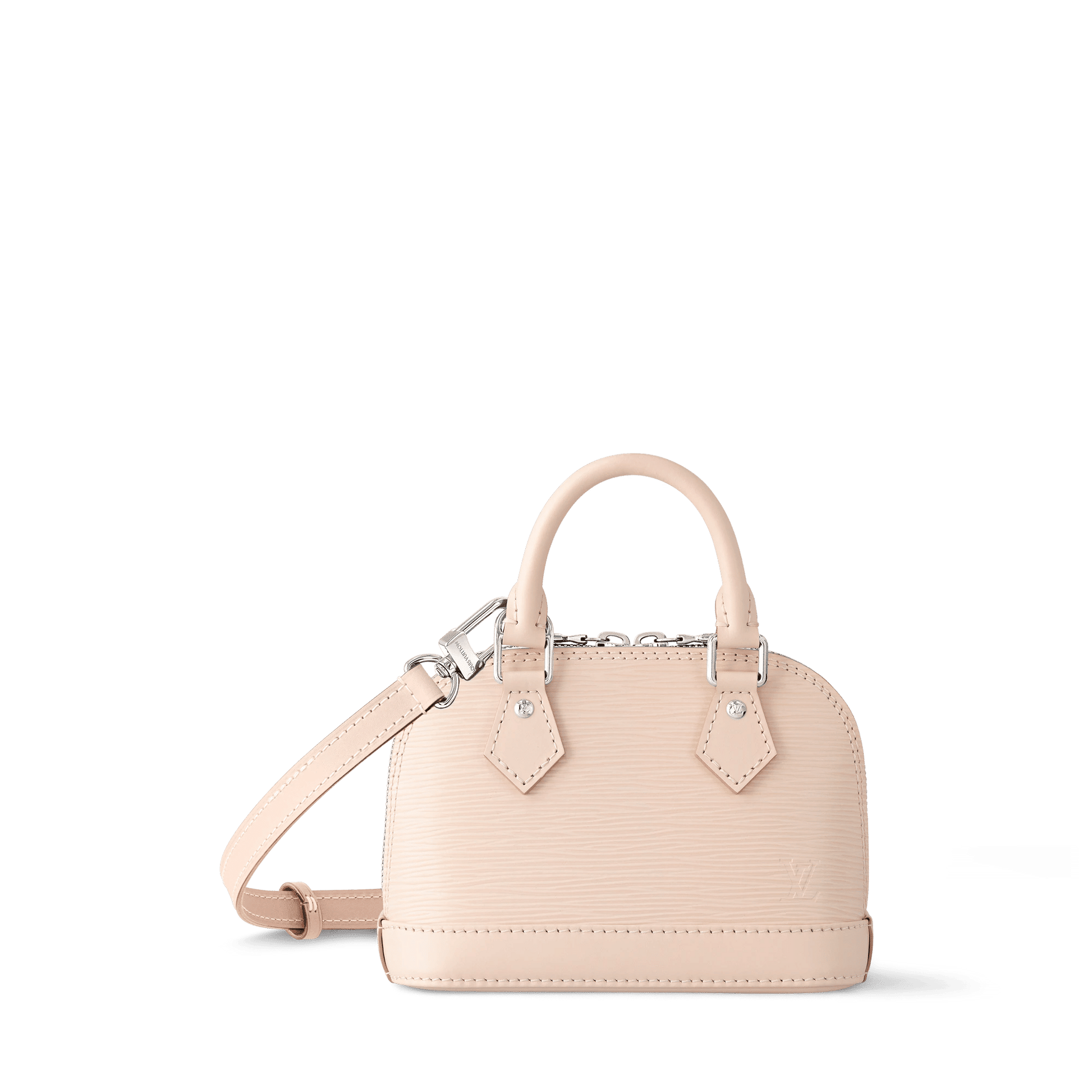 Nano Alma Epi Leather Quartz White Silver-Color Hardware