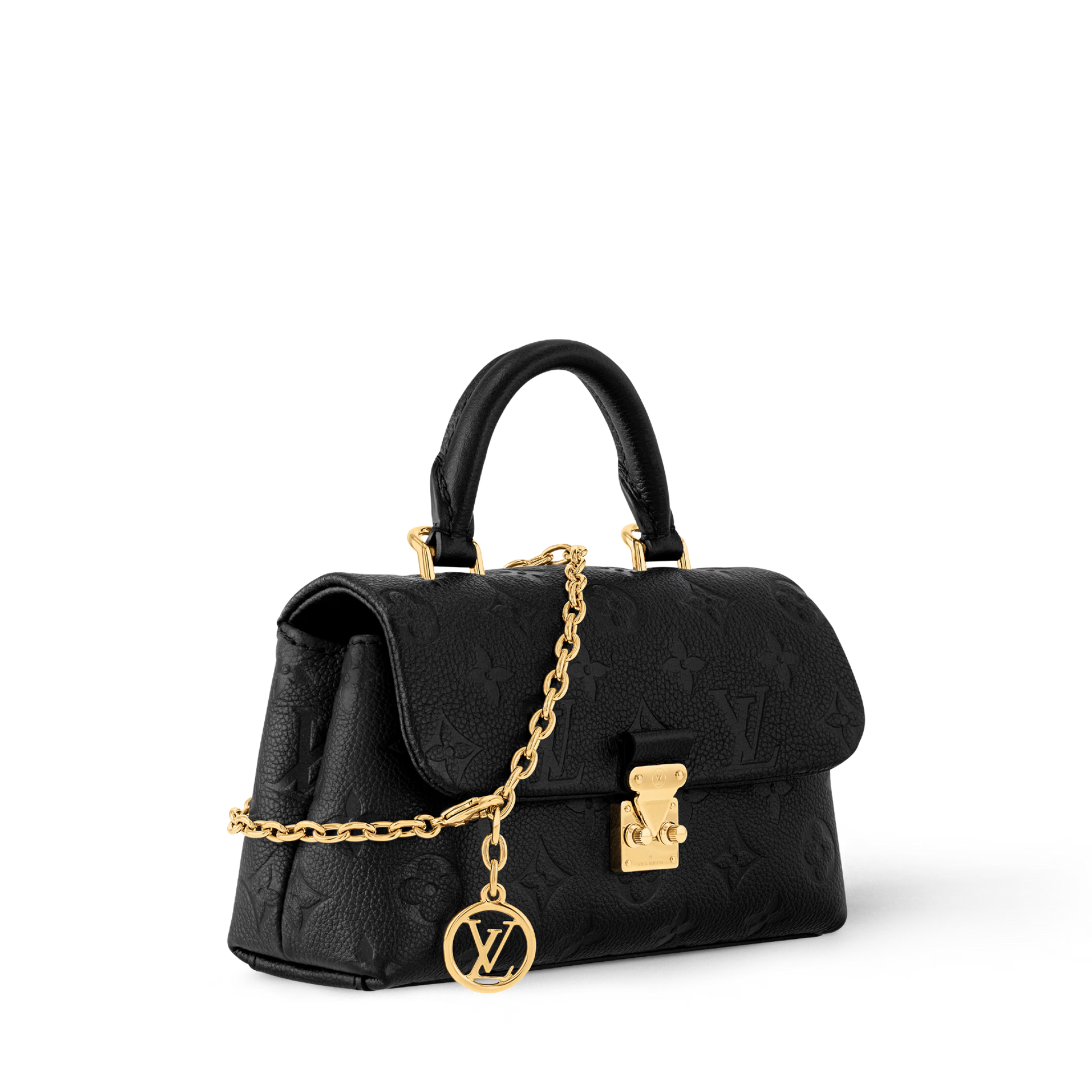 Nano Madeleine Monogram Empreinte Leather Black Gold-Toned Hardware