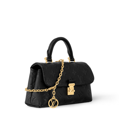 Nano Madeleine Monogram Empreinte Leather Black Gold-Toned Hardware