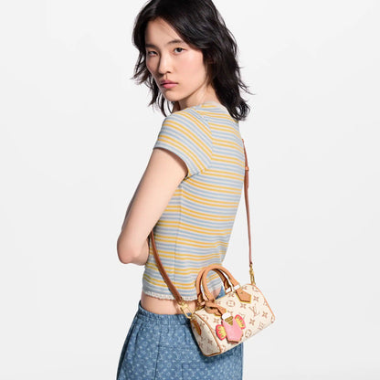 Women's Nano Speedy Monogram Dune Canvas Chain Wallet