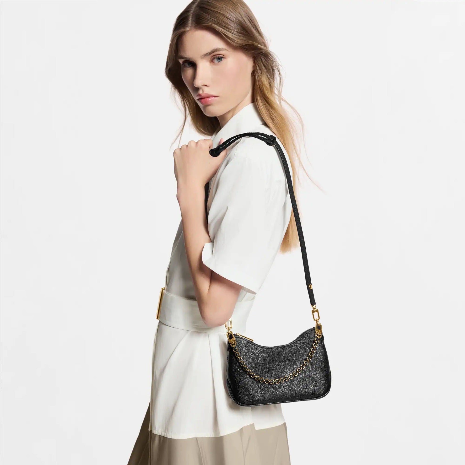 Women's Nano Boulogne Black Monogram Empreinte Leather Crossbody Bag M28427