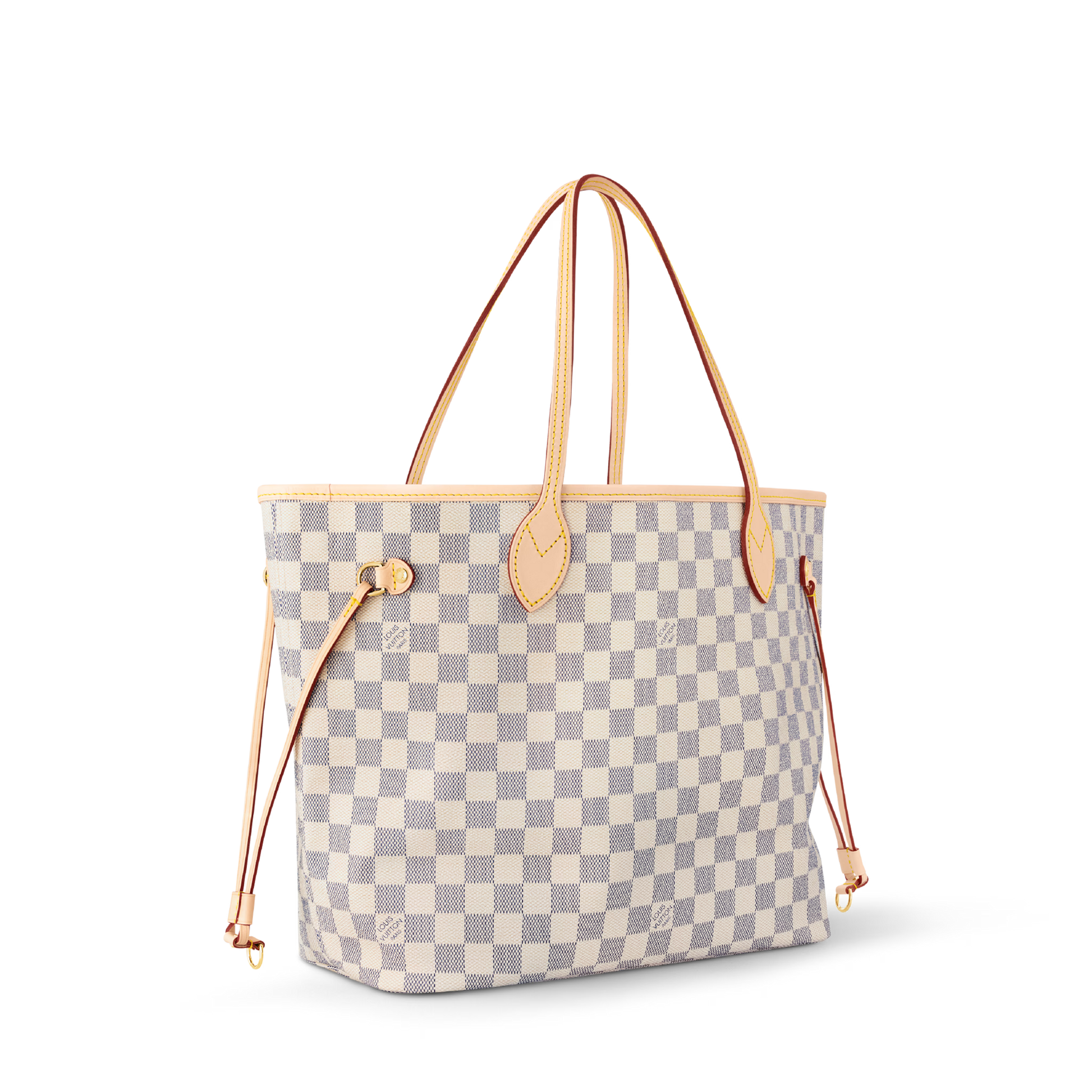 Neverfull MM Damier Azur Coated Canvas Rose Beige Gold-Toned Hardware