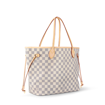 Neverfull MM Damier Azur Coated Canvas Rose Beige Gold-Toned Hardware
