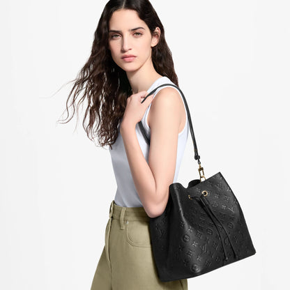 Women's NéoNoé MM Black Monogram Empreinte Leather Bucket Bag M45256