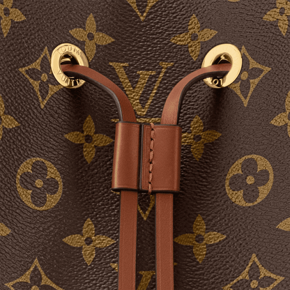 NéoNoé MM Monogram Coated Canvas Caramel Gold-Toned Hardware