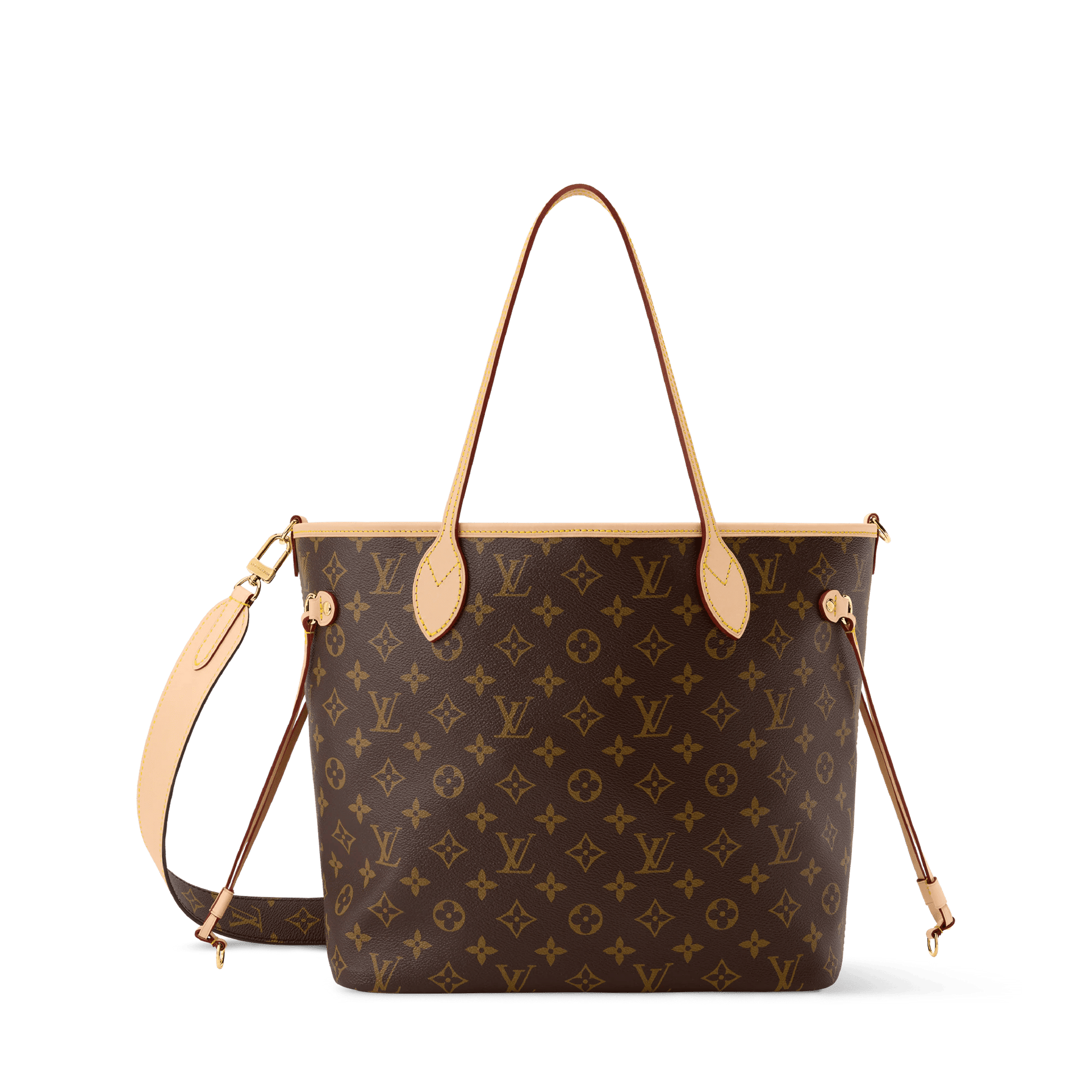 Neverfull MM Monogram Coated Canvas Sand Gold-Toned Hardware