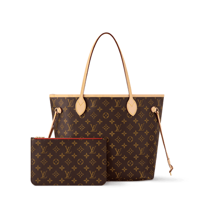 Women's Neverfull MM Tote Monogram Canvas Cherry