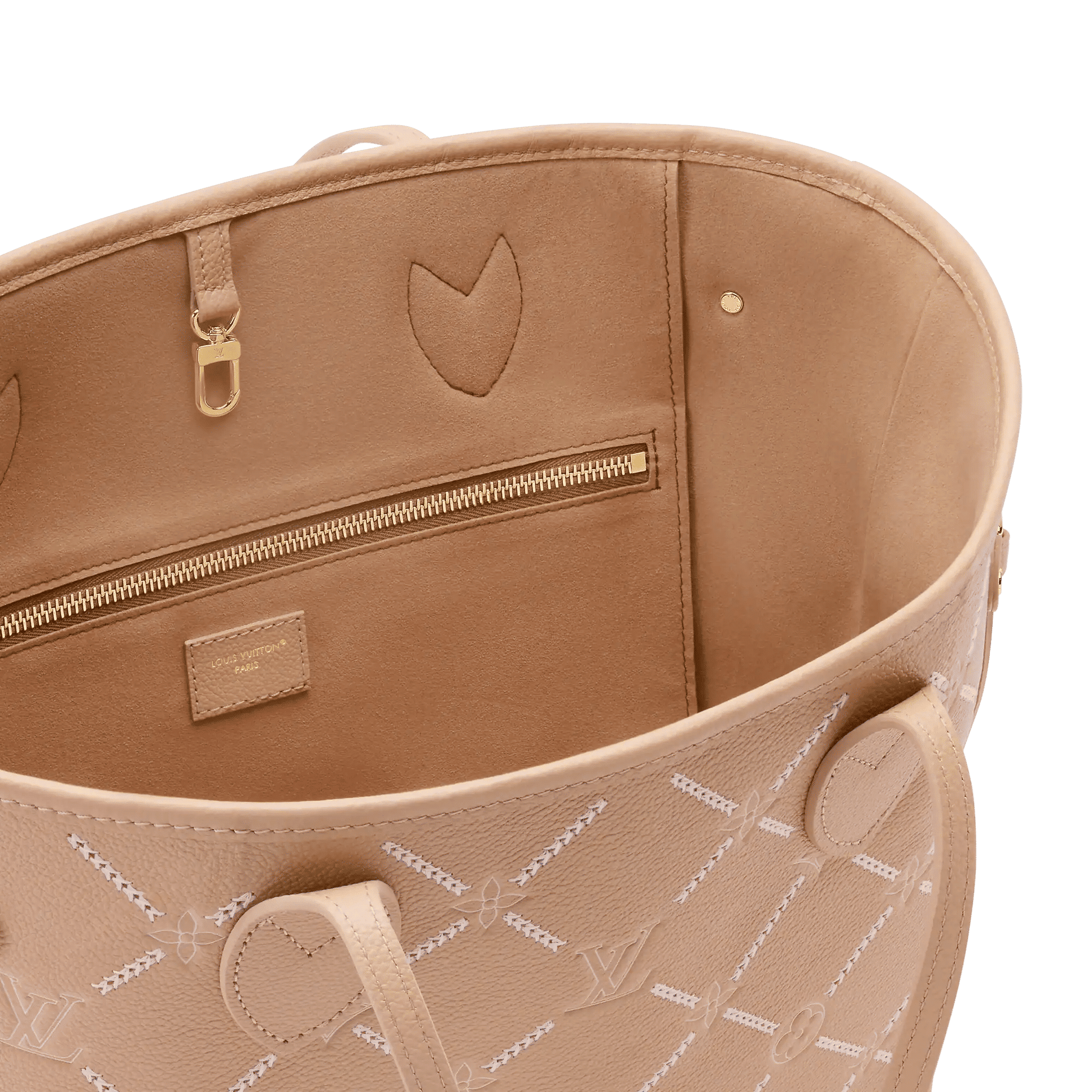 Neverfull MM Monogram Empreinte Couture Leather Tote Hazelnut Gold-Toned Hardware