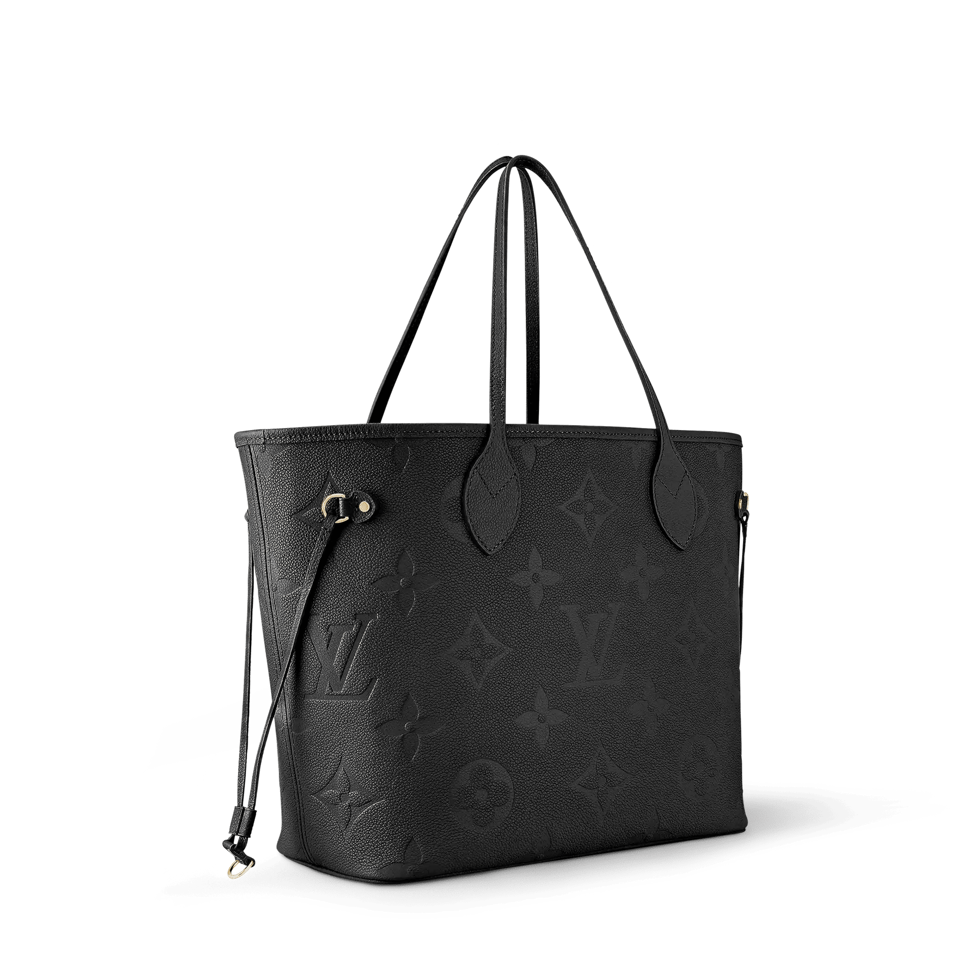 Women's Neverfull MM Black Monogram Empreinte Leather Tote Bag M45685