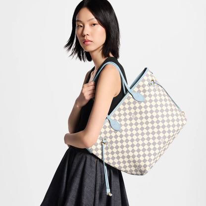 Women's Neverfull Inside Out MM Damier Azur Tote N40946