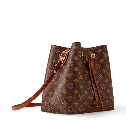 NéoNoé MM Monogram Coated Canvas Caramel Gold-Toned Hardware