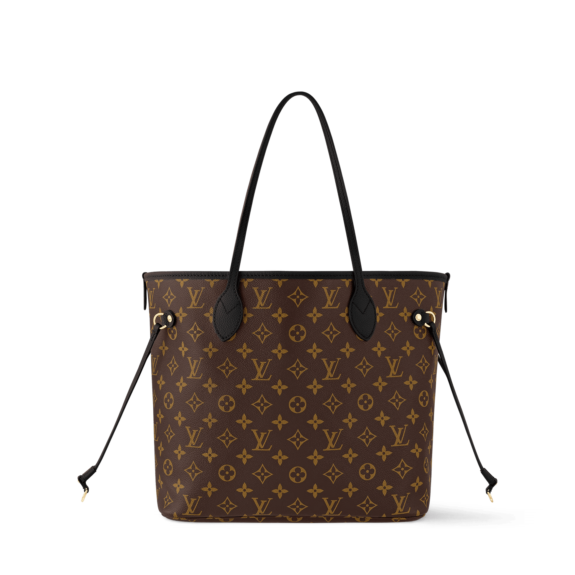 Neverfull Inside Out MM Monogram Coated Canvas Black Cowhide Leather Gold-Toned Hardware