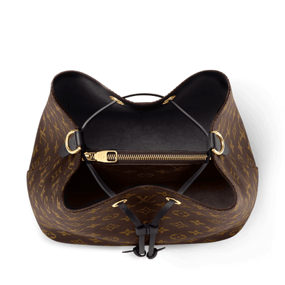 NéoNoé MM Monogram Coated Canvas Black Gold-Color Hardware