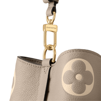 NéoNoé MM Bicolor Monogram Empreinte Leather Tourterelle Gray Gold-Toned Hardware