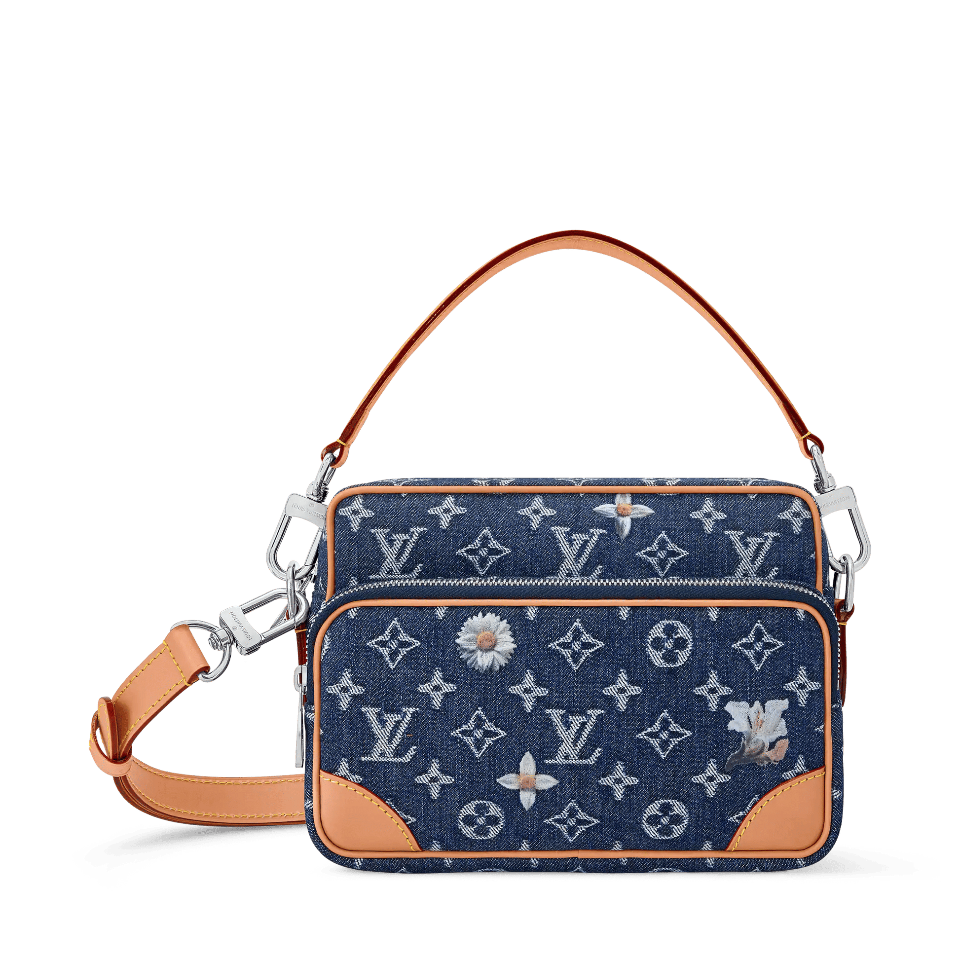 Men's Nil Crossbody Bag Monogram Flowers Denim