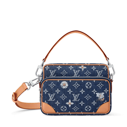 Men's Nil Crossbody Bag Monogram Flowers Denim