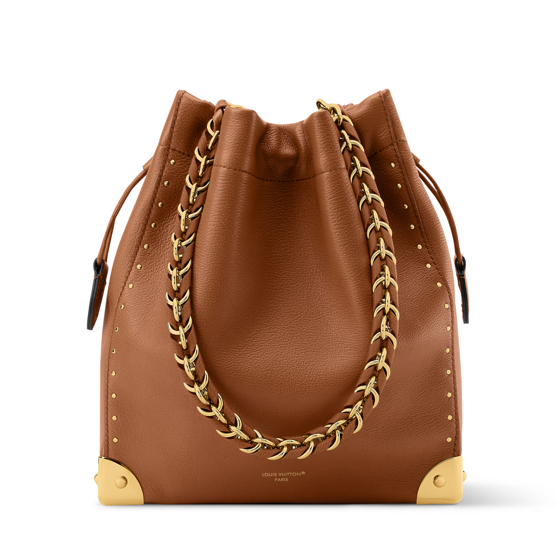 Noé Trunk Calfskin Leather Tan Gold-Toned Hardware