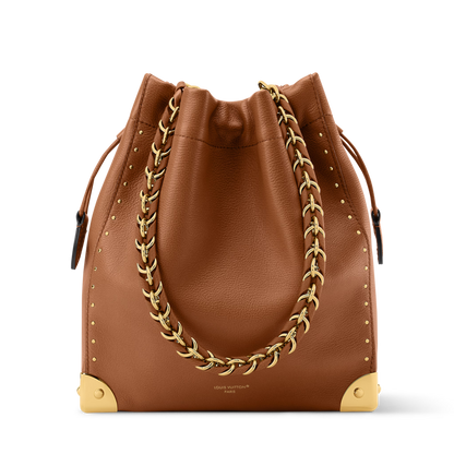 Noé Trunk Calfskin Leather Tan Gold-Toned Hardware