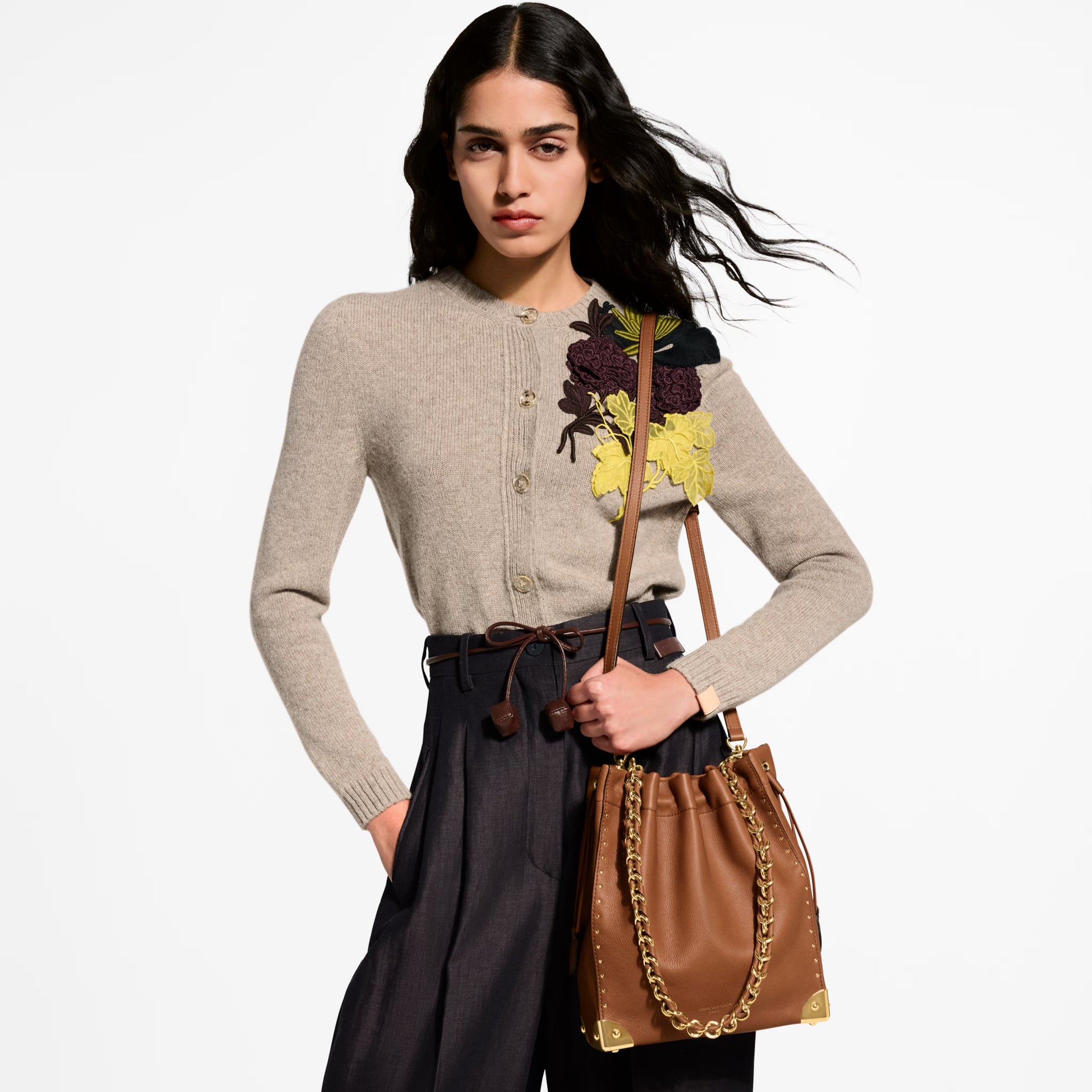 Noé Trunk Calfskin Leather Tan Gold-Toned Hardware
