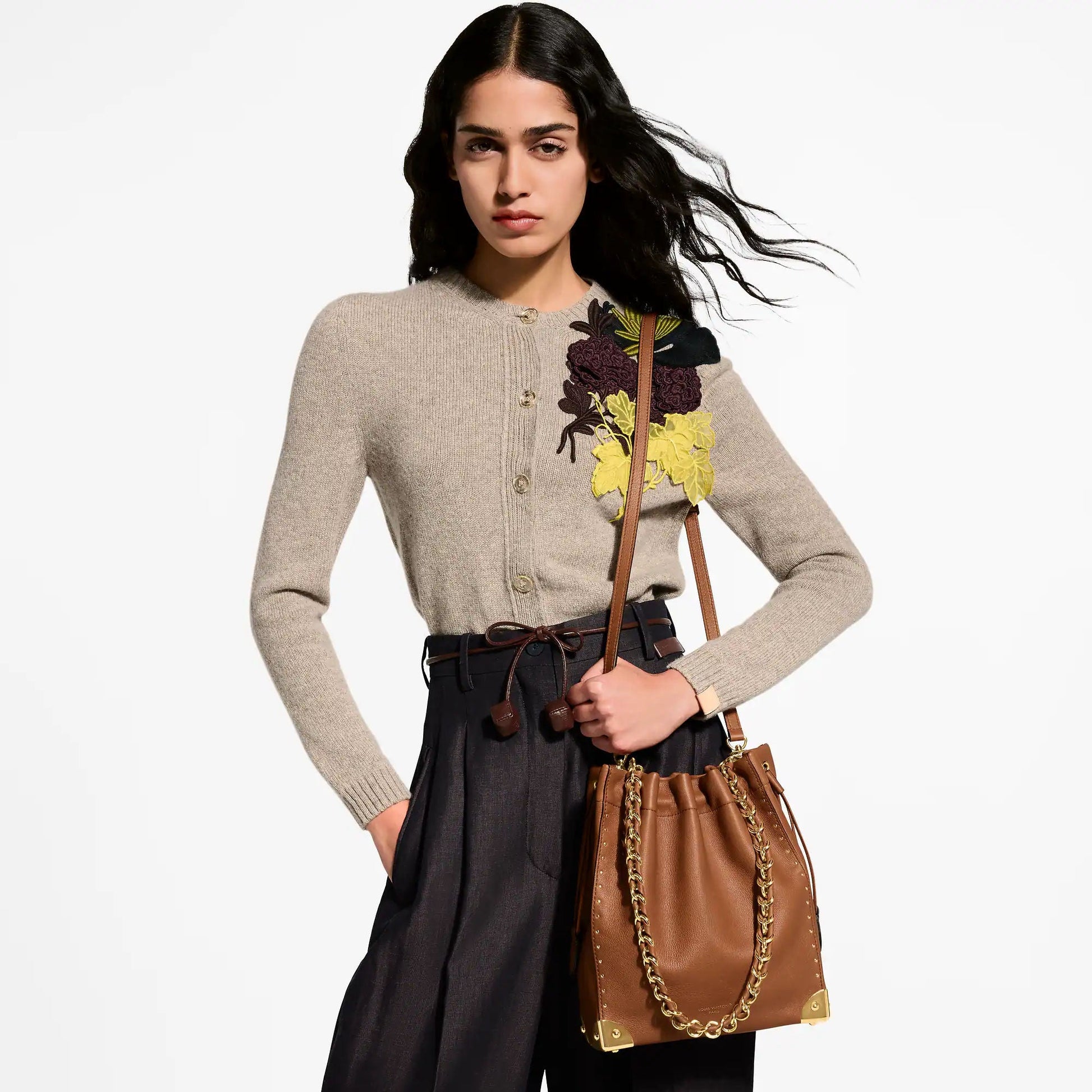 Noé Trunk Calfskin Leather Tan Gold-Toned Hardware