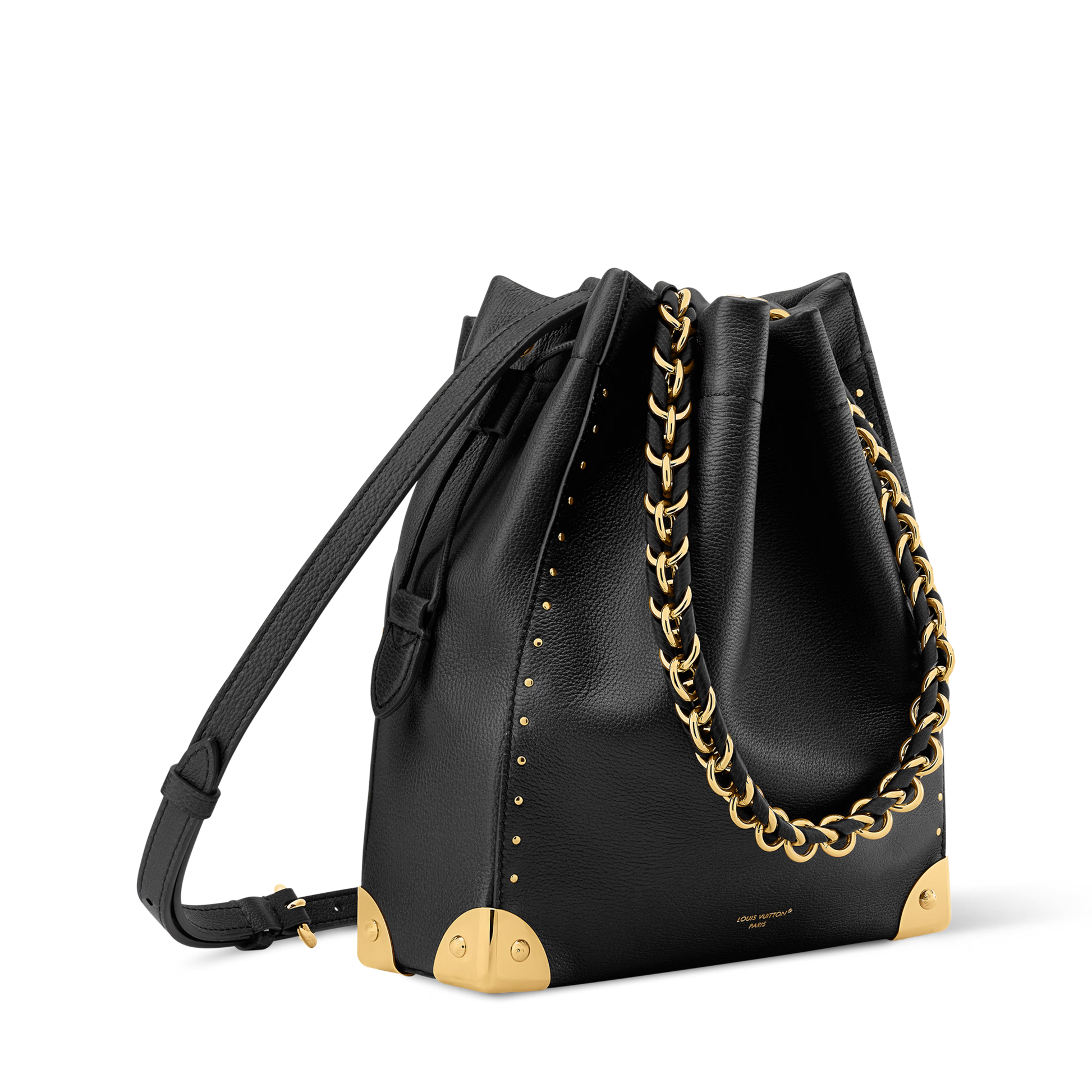 Noé Trunk Calfskin Leather Black Gold-Toned Hardware
