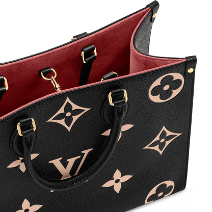 Women's OnTheGo MM Bicolor Monogram Empreinte Leather Tote Bag